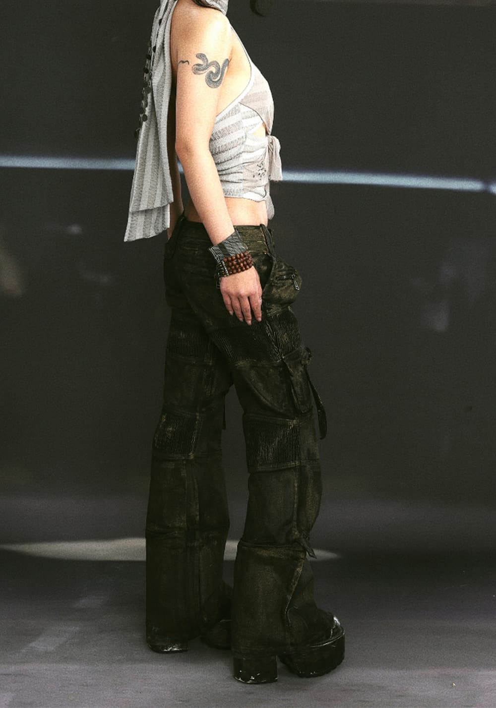 OPEN AESTHETIC丨Layered Gold Jeans - PSYLOS 1, OPEN AESTHETIC丨Layered Gold Jeans, Pants, OPEN AESTHETIC, PSYLOS 1